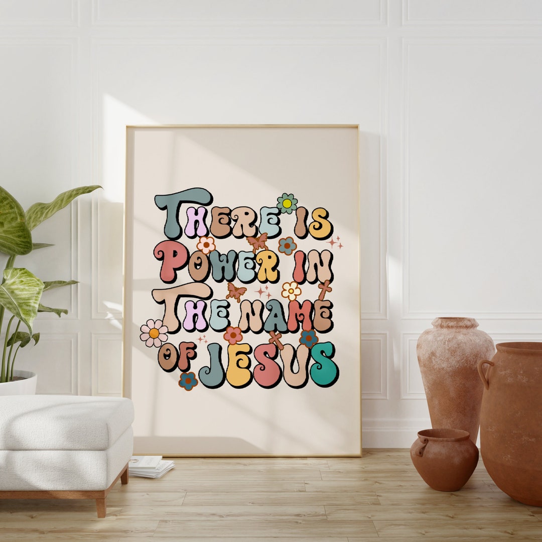 Retro Christian Wall Print Jesus Faith Print Christian Poster Etsy
