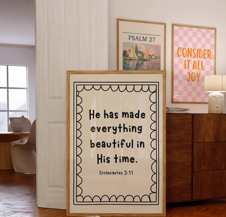 Ecclesiastes 3:11 Print, Bible Verse Wall Art, Christian Poster, Faith ...