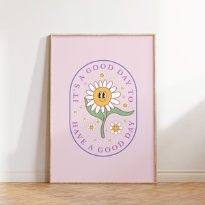Linda impresión de cita retro, estampado floral, póster rosa, arte de pared retro, descarga digital, arte imprimible, decoración de pared, impresión inspiradora