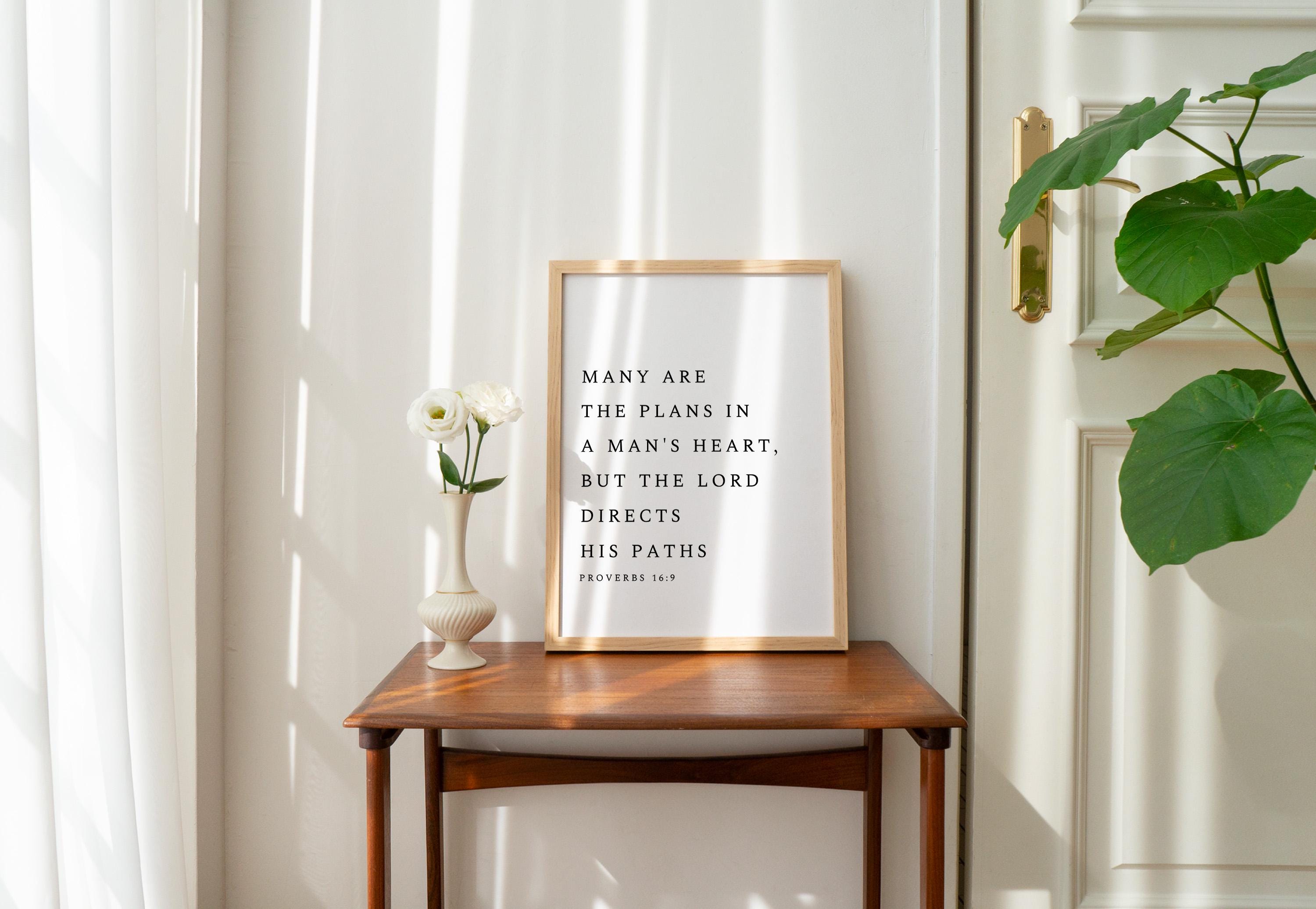 Proverbs 16:9, Scripture Wall Art, Bible Verse Printable Wall Art ...