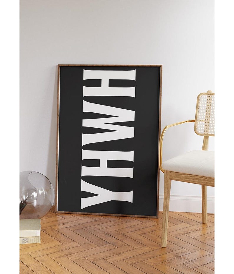 Yhwh Lettering YHWH Print, Yahweh Typography Poster, Trendy Christian Wall Art, Faith ...