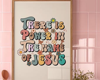 Retro Christian Wall Art, Scripture Wall Art, Jesus Faith Print, Christian Poster, Bible Verse, Digital Download, Wall Decor, Printable Art