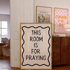 Trendy Christian Wall Art, Pray Wall Art, Maximalist Wall Art, Christian Home Decor, Christian poster, Apartment Wall Art, Praying Print