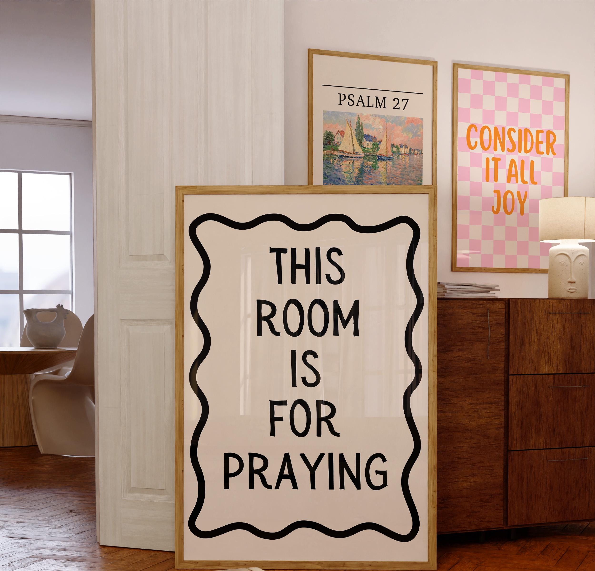 Trendy Christian Wall Art, Pray Wall Art, Maximalist Wall Art, Christian Home Decor, Christian poster, Apartment Wall Art, Praying Print