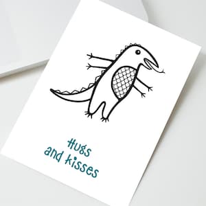Cartão de aniversário fofo de dinossauro, cartão para impressão, download digital, impressão digital, cartão para impressão, cartão de aniversário, cartão postal ilustrado engraçado