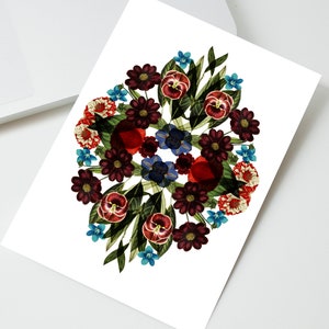 Carta minimalista botanica, Carta artistica con illustrazioni floreali, Cartolina di auguri per gli amanti della natura, Carta di design stampabile, Download digitale istantaneo