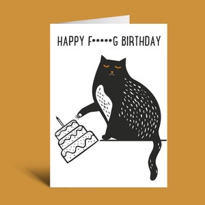 Cats Birthday Card, Funny Birthday Card, Digital Download, Digital Print, Printable Card,