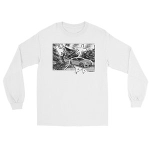 Camisa de manga comprida branca Drift Run Hachi Roku GR86 BRZ FRS GT86 Inicial D Takumi Fujiwara Drifting Presente masculino