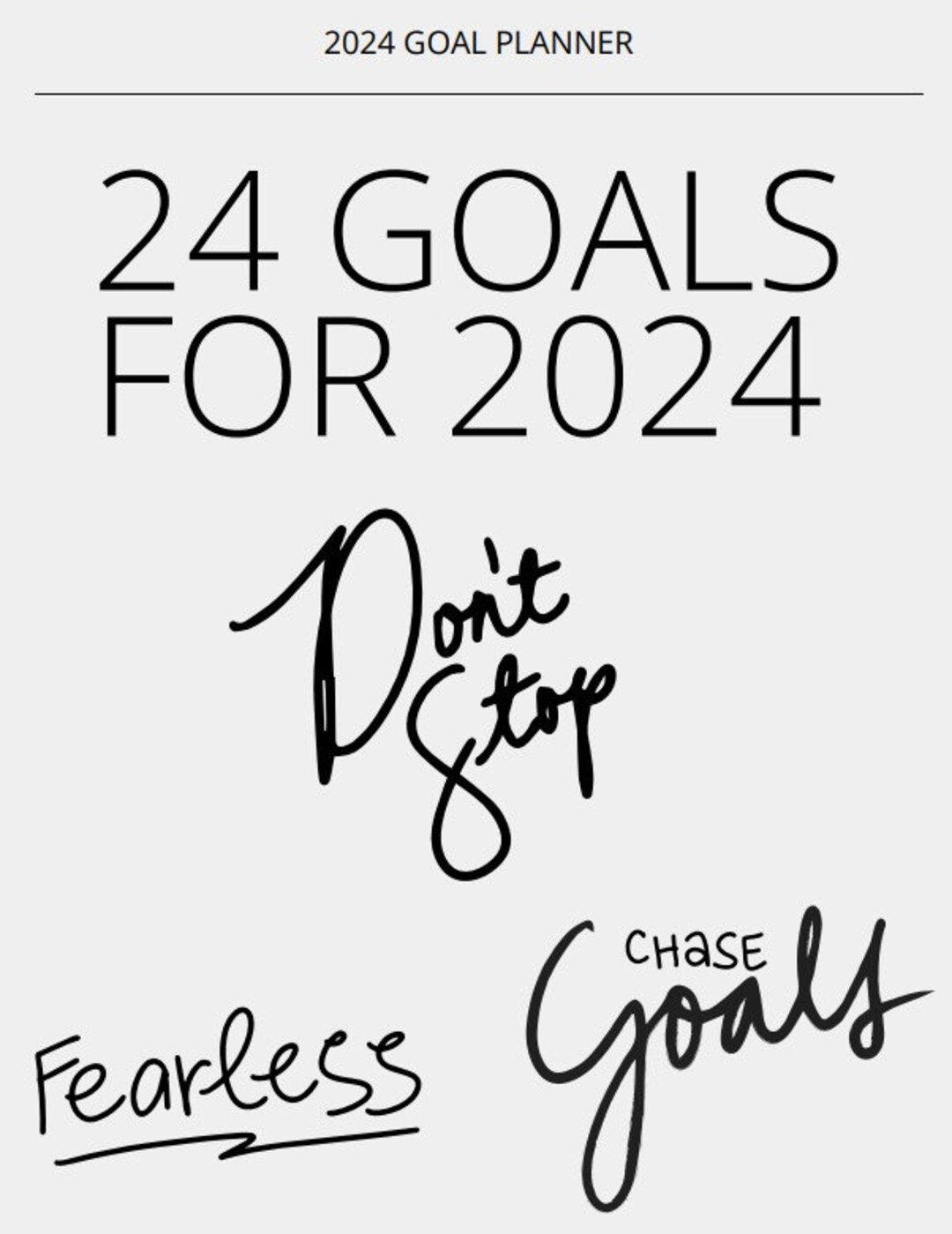 24 Goals for 2024 Planner Etsy