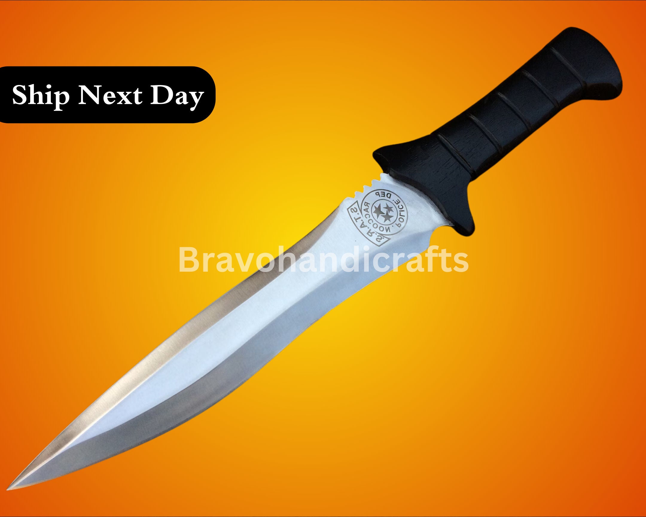 Custom Handmade Carbon Steel Jack Krauser Hunting Bowie Gut Hook Survival  Knife