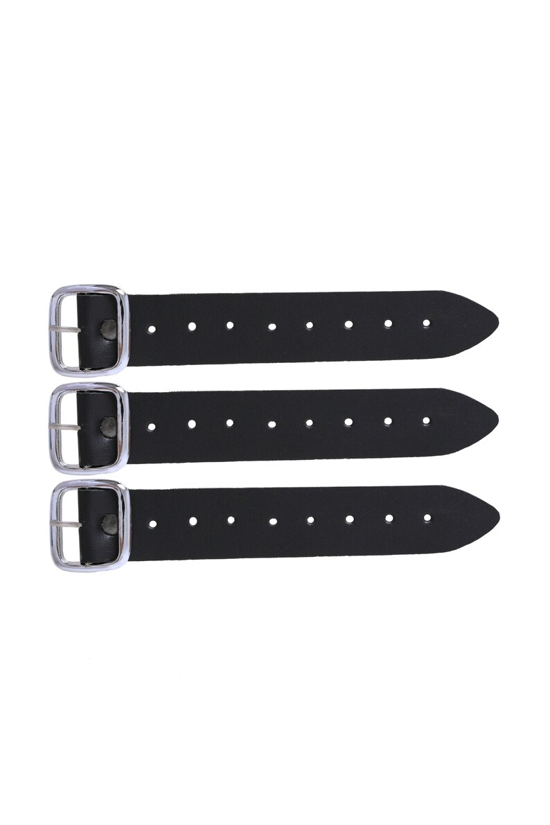Kilt Strap With Buckle Extender Black Genuine Leather Straps 1.25 Inch
