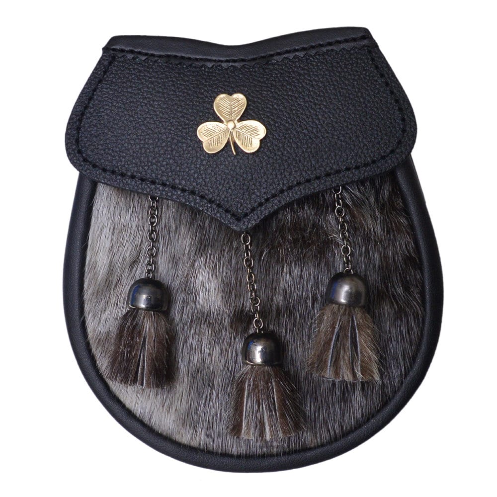 Semi Dress Buffalo Skin Sporran Thistle Badge 3 Tassels With Chain Belt main image 0