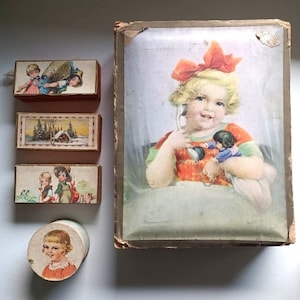 1930's Art Deco antique, paper boxes image 1