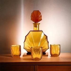 Bohemian Czech Art Deco, glass Perfume Bottle Flacon
