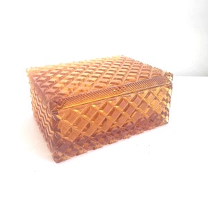 antique umber glass Lidded Box