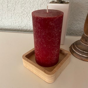 Candlestick made of oak solid wood candle holder candle coaster square natural