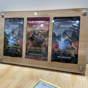 Cadre collector de haute qualité pour 3 boosters de cartes à collectionner Magic The Gatehring en bambou