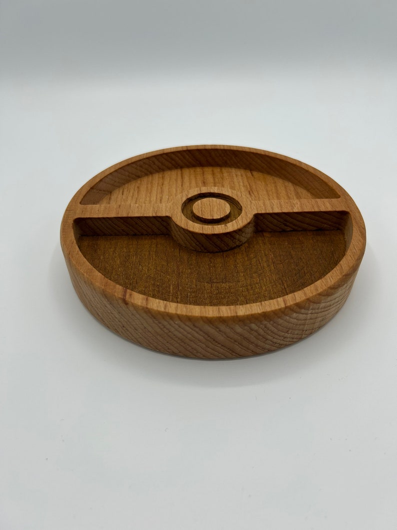 Beech Wood Pokeball Snack Plate Perfect for Pokemon Fans Kick Pokemon Ball image 4