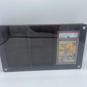 Rahmen Setzkasten Wandhalter für 3 Grading Sammelkarten PSA dunkel