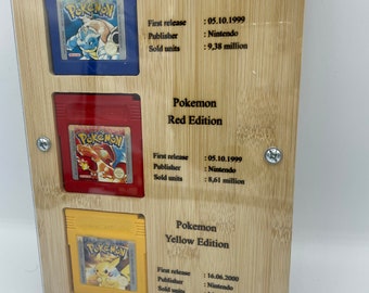 Marco de coleccionista para juegos de Gameboy Classic Pokémon azul rojo amarillo