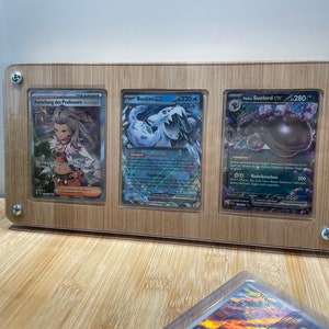 Hochwertiger Sammelkarten Rahmen für 3 Karten mit Plexiglas Schutz Yu-Gi-Oh, Magic, Pokemon, Disney, TCG