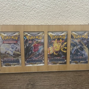 Pokémon BOOSTER Sammelkarten Rahmen für 4 Packs Plexiglas Schutz / Pokemon booster pack display / for 4 packs / Yu-Gi-Oh /  magic / TCG