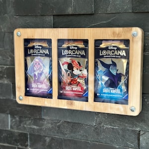 Cadre collector de haute qualité pour 3 boosters de cartes à collectionner Disney's Lorcana en bambou