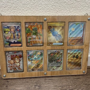 Moldura de cartão colecionável Pokémon para 8 cartas com proteção de plexiglass / Cartões colecionáveis Pokémon / Yu-Gi-Oh / magia / TCG