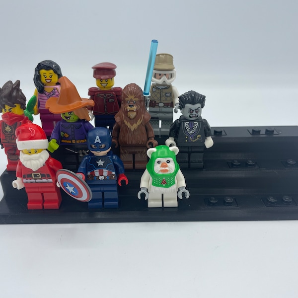 Aufsteller Vitrine Display für 16 Lego® Minifiguren Sammelserien in schwarz