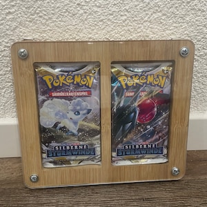 Pokémon BOOSTER Sammelkarten Rahmen für 2 Packs mit Plexiglas Schutz / Pokémon booster pack display / for 2 packs / yugioh /  magic / TCG
