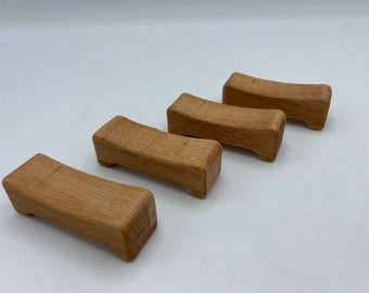 4x poggiacoltelli in legno massello di faggio, panca per bacchette, poggiacoltelli, posate