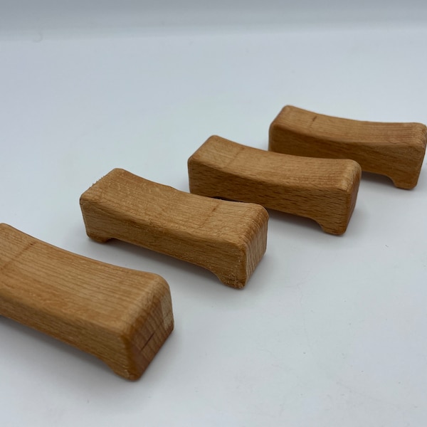 4x knife rests made of solid beech wood, chopsticks bench, knife rest, cutlery