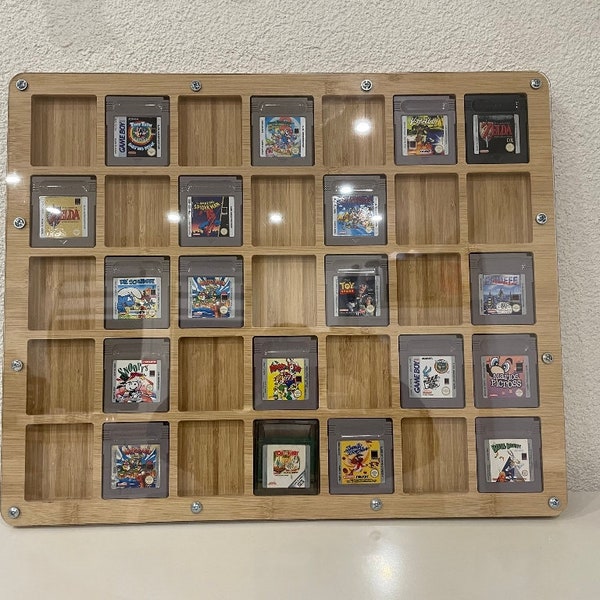 Gameboy collector's frame for 35 Nintendo GameBoy games holder collector's frame with plexiglass protection