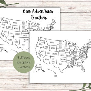USA Karte, USA Karte zum Ausmalen, sofort Download, druckbare Karte, Verkaufskarte, USA Reisekarte, Zielkarte
