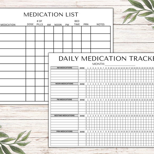 Daily Medication Tracker, Medication Log, Daily Medication Sheet,  Medication List, Printable, Instant Download, Editable in Canva