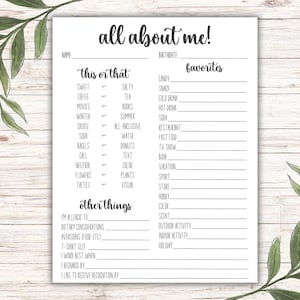 All About Me, Favorites Survey, Staff Questionnaire, Staff Appreciation, Printable, Get to Know Me, Teacher Appreciation Survey