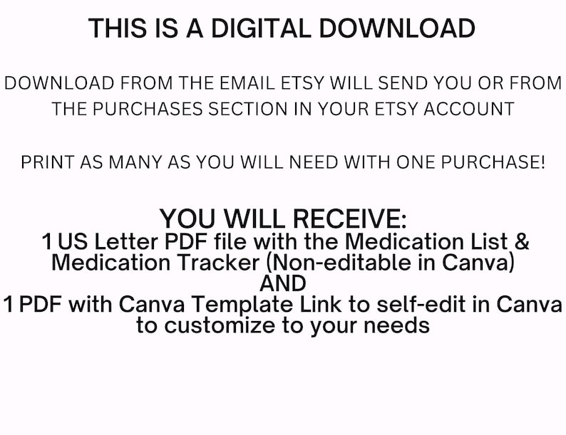 Daily Medication Tracker, Medication Log, Daily Medication Sheet, Medication List, Printable, Instant Download, Editable in Canva image 3