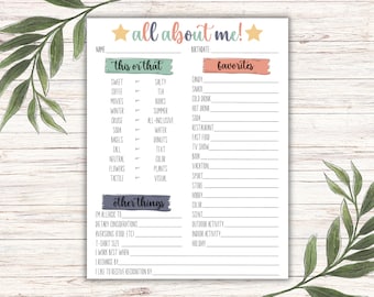 「私について」アンケート：スタッフと教師への感謝の気持ち（印刷可能）（PDF）