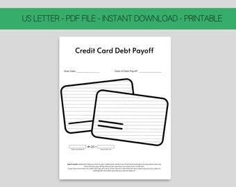 Credit Card Debt Payoff Tracker: Printable Coloring Sheet (PDF)