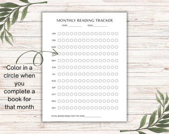月間読書記録：ブックトラッカー（印刷可能、USレター、A4）