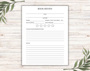 印刷可能な読書感想文テンプレート：読書日記とトラッカー（すぐにダウンロード）