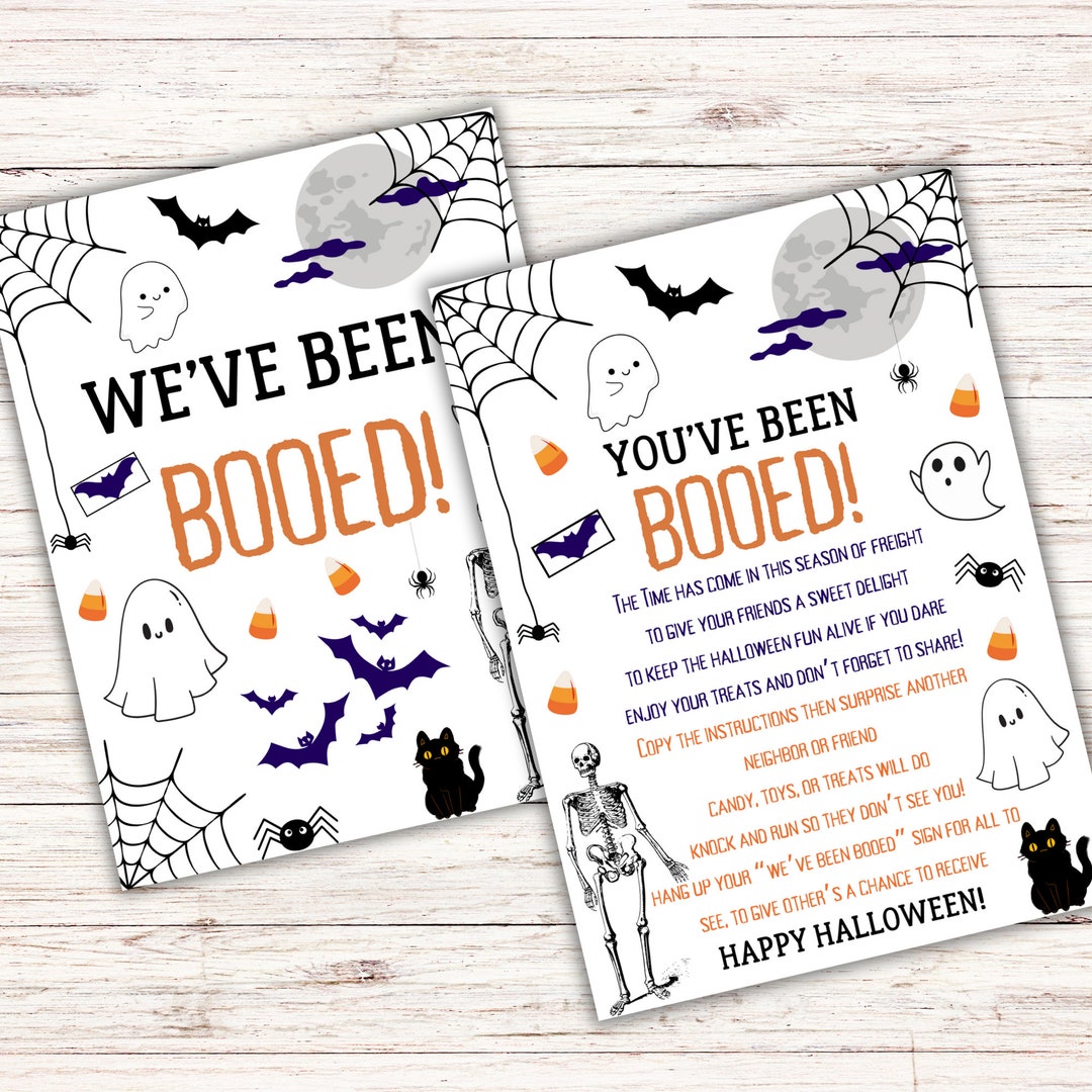 You've Been Booed Halloween Sign: Printable Game (instant Download) - Etsy