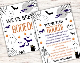 「ブーイングされたハロウィーン」の看板：印刷可能なゲーム（すぐにダウンロードできます）