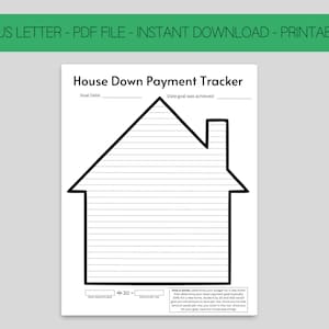 House Down Payment Savings Tracker: Printable Coloring Sheet (PDF)