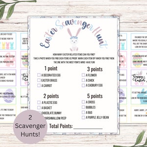 Easter Scavenger Hunt for Kids, Game for Kids, Treasure Hunt Clues, Easter Basket, Indoor Egg Hunt, Outdoor Scavenger Hunt, Printable