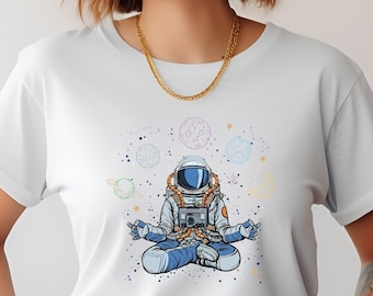 Astronaut Meditation T-Shirt: Space Yoga Zen Shirt