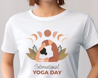 Internationaler Yoga Tag Shirt, cooles Yoga Shirt, Yoga-Liebhaber-Shirt, Yoga-Geschenk-Shirt, Yoga-Lehrer-Shirt, Namaste-Shirt, Yoga-Paar-Gruppen-Shirt