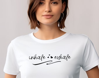 Inhale Exhale yogashirt: ontspannend meditatie-T-shirt