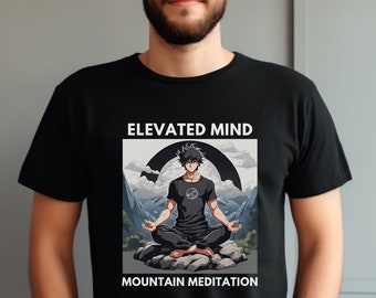 Elevated Mind Meditation Shirt, cooles Meditationsshirt, Anime-Liebhaber-Shirt, Geschenk-Shirt für Anime-Meditationsliebhaber, entspannendes Shirt, Breathe-T-Shirt