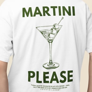 Martini Cocktail Print Shirt, Fun Social Drinking Club Shirt, Cocktail Lover Gift Tshirt, Signature Cocktail Shirt, Bartender Shirt, y2k Tee